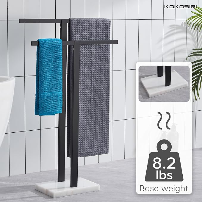KOKOSIRI Bathroom Towel Rack 2-Tier Standing Towel Racks - Image 3