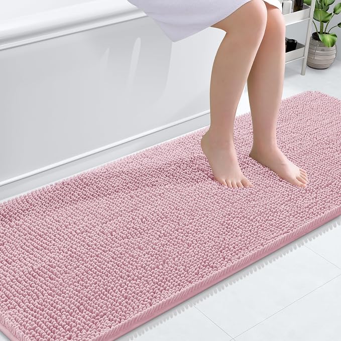 OLANLY Bathroom Rugs 70x24, Extra Soft Absorbent Chenille Bath Rugs, Rubber by OLANLY