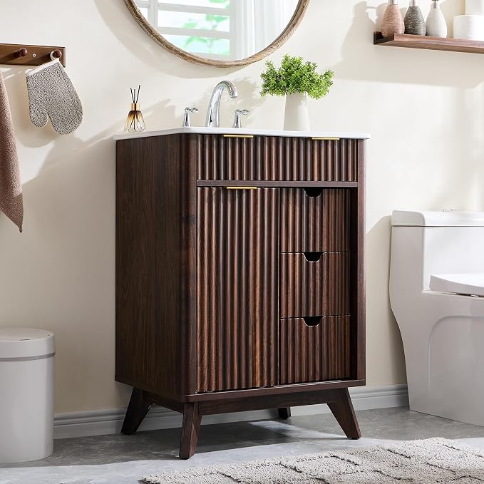 T4TREAM 24" Fluted Bathroom Vanity by T4TREAMFurniture