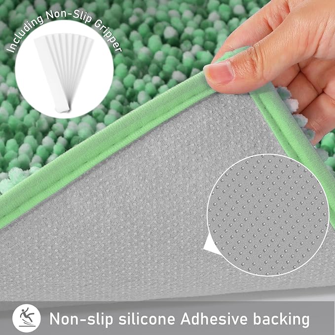 Yimobra Luxury Chenille U-Shaped Toilet Rug, Super Soft Shaggy Contour Bath Mat - Image 6