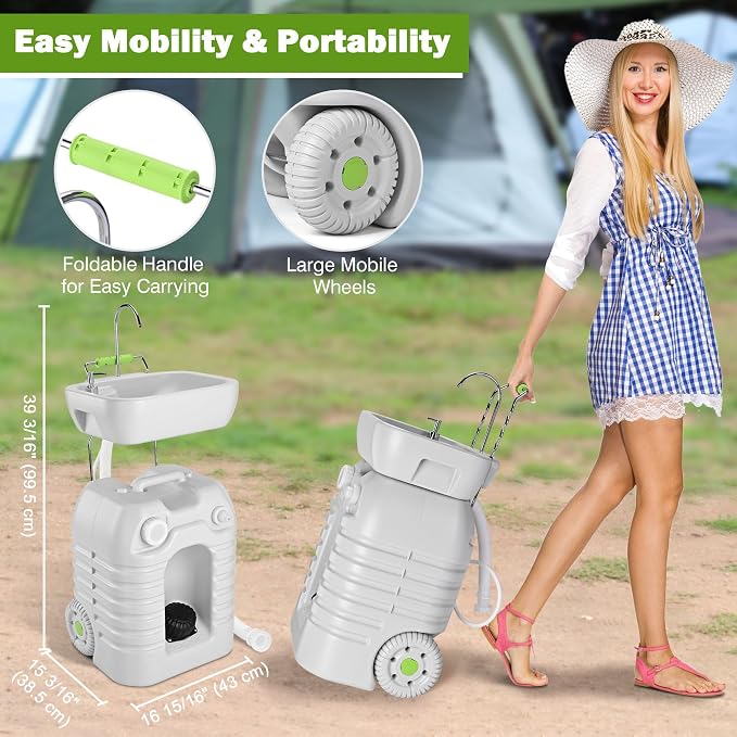 Yescom 45L Portable Sink Hand Wash Station - Image 3