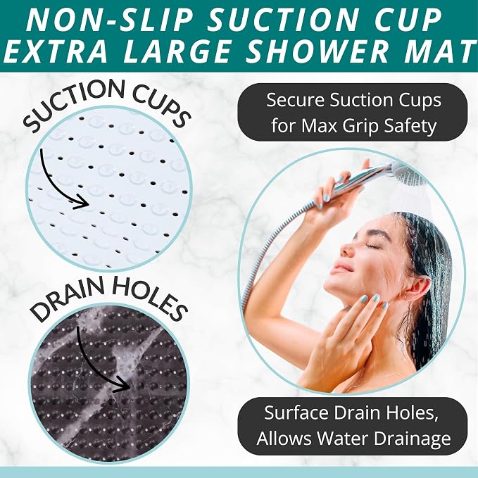 ENKOSI Extra Large Square Non Slip Shower Mat - Image 2
