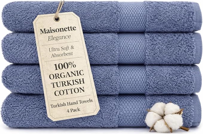 Maisonette Elegance 100% Organic Cotton Turkish Hand Towels by MAISONETTE