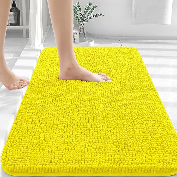 OLANLY Bathroom Rugs 36x24, Extra Soft Absorbent Chenille Bath Rugs, Rubber by OLANLY