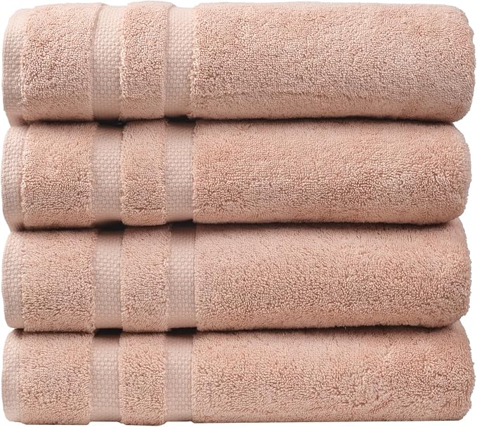 SOFE H&L | Olea Luxury Cotton Turkish Bath Towels Set of 4 Blush | Premium by SOFEHomeLiving