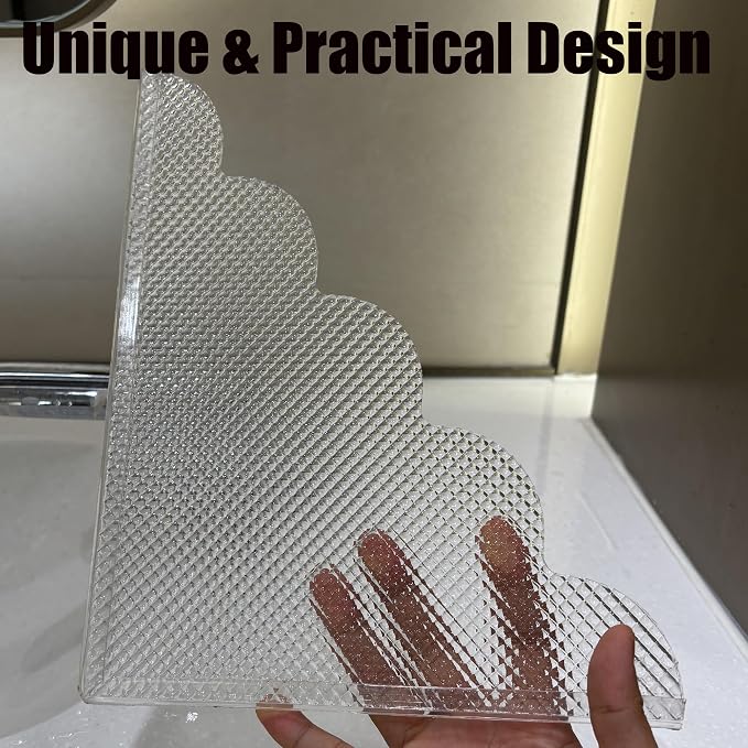 2PCS Shower Splash Guard for Bathtub Corner, 9.1 x 11.5 inches, Adhesive Water - Image 3
