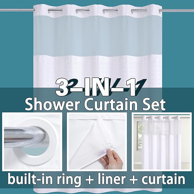 Conbo Mio Extra Wide No Hook Shower Curtain - Image 3