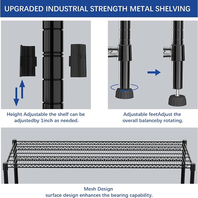 REGILLER 4-Wire Shelf Adjustable Heavy Duty Storage Shelves, Metal Organizer - Image 6