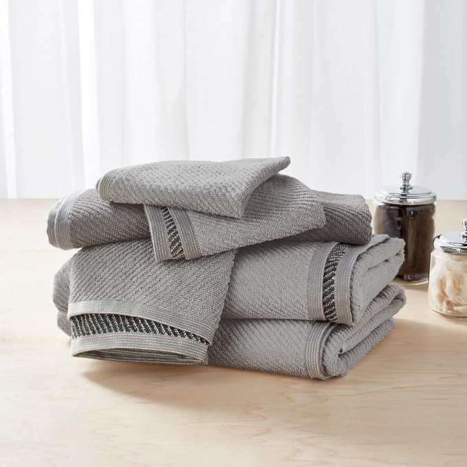 Wellbe 6-Piece Washcloth Set, Quick Dry, 13” x 13” - Image 8