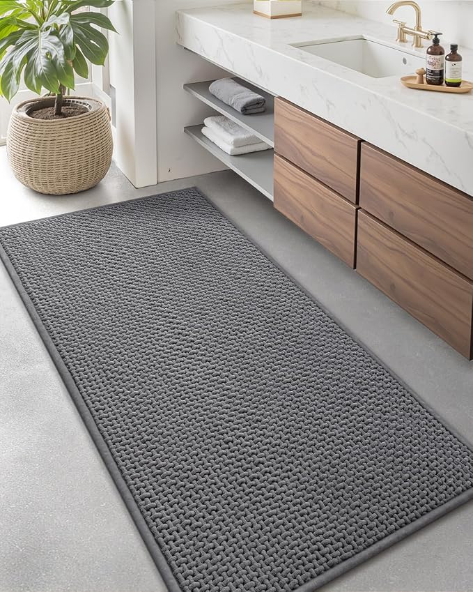 Color&Geometry Rubber Backed Waffle Bath Mat Non Slip Machine Washable Bathroom by COLORG