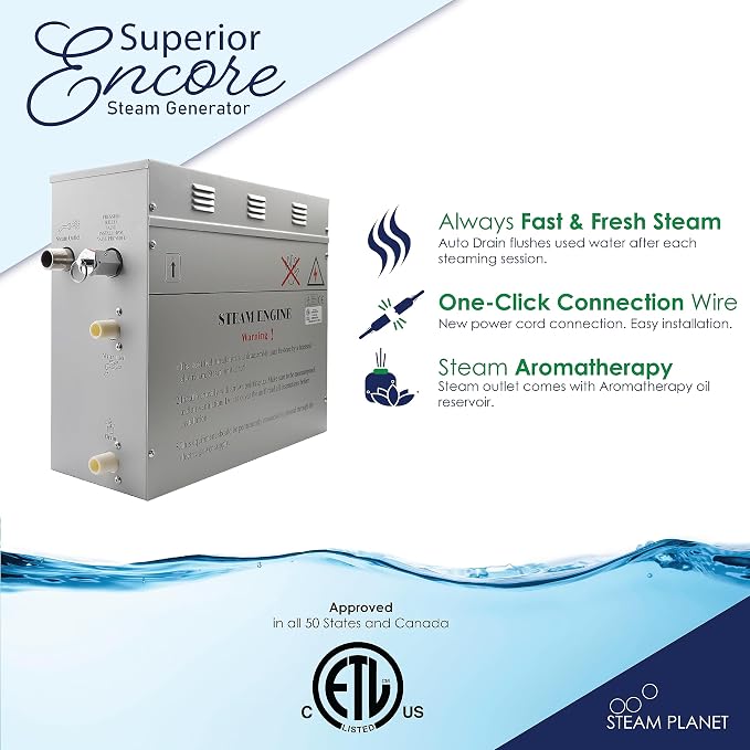 Superior Encore Plus 12kW Steam Shower Generator Kit - Image 3