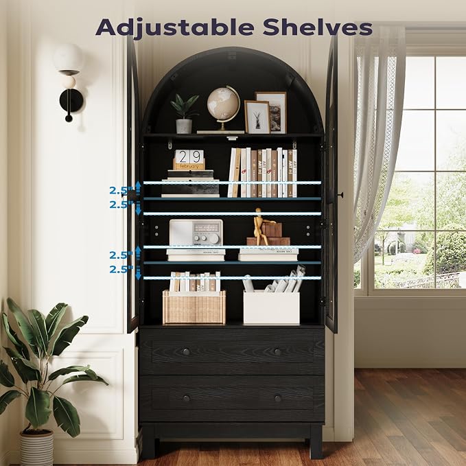 71" Tall Arched Kitchen Pantry, Kitchens Pantry Storage Cabinet - Image 3