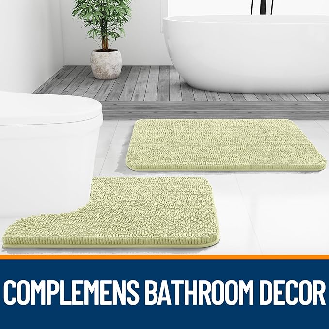 OLANLY Bathroom Rugs 36x24, Extra Soft Absorbent Chenille Bath Rugs, Rubber - Image 7