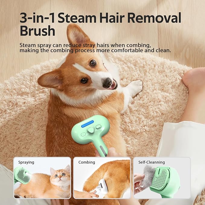 Pet Grooming Brush with Electronic Mist Spray - Image 6