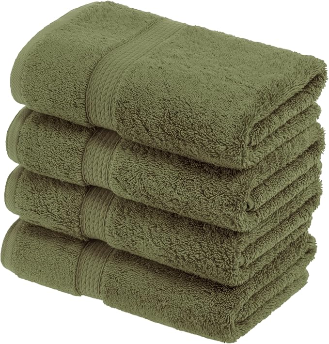 Superior Egyptian Cotton Pile Hand Towel Set of 4, Ultra Soft Luxury Towels by SUPERIOR