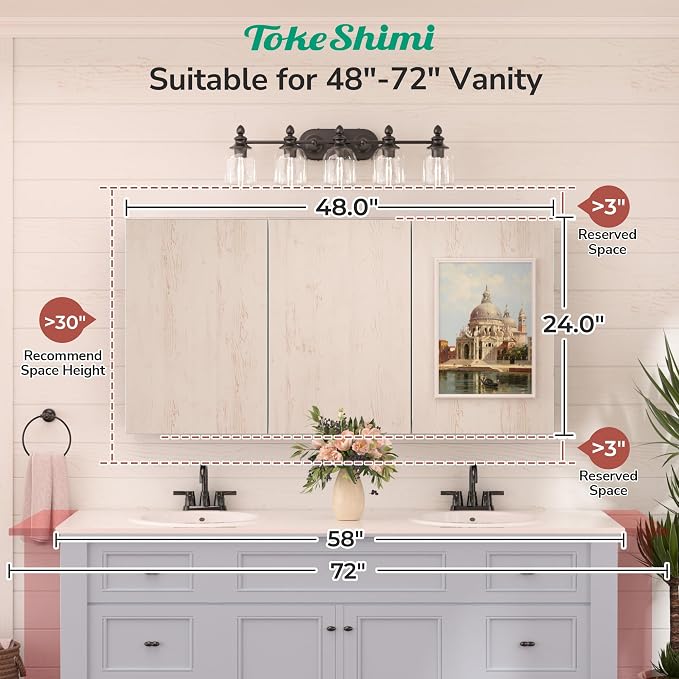 TokeShimi 48x24 Bathroom Medicine Cabinet - Image 4