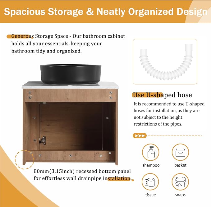 Malwee 24" Floating Bathroom Vanity - Image 6