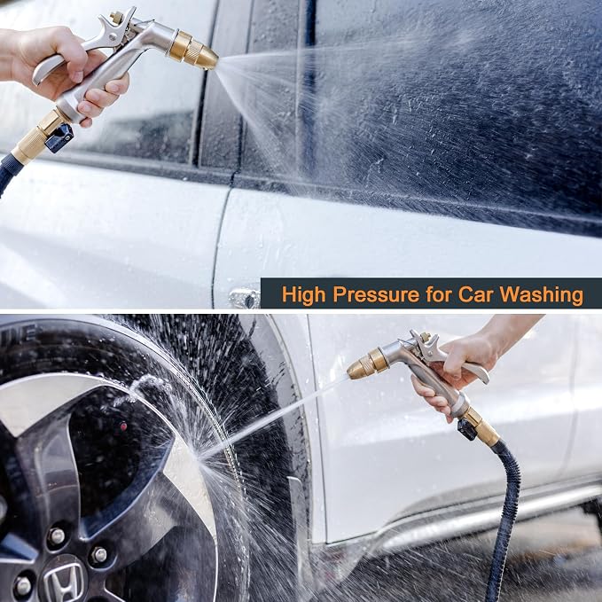 ESOW Garden Hose Nozzle, 100% Heavy Duty Metal Spray Gun - Image 6