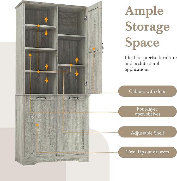 Favfurish 68" Tall Bathroom Storage Cabinet - Image 4