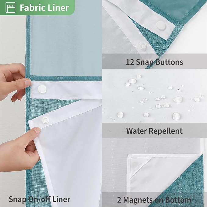 No Hook Extra Long Shower Curtain Set - Image 6