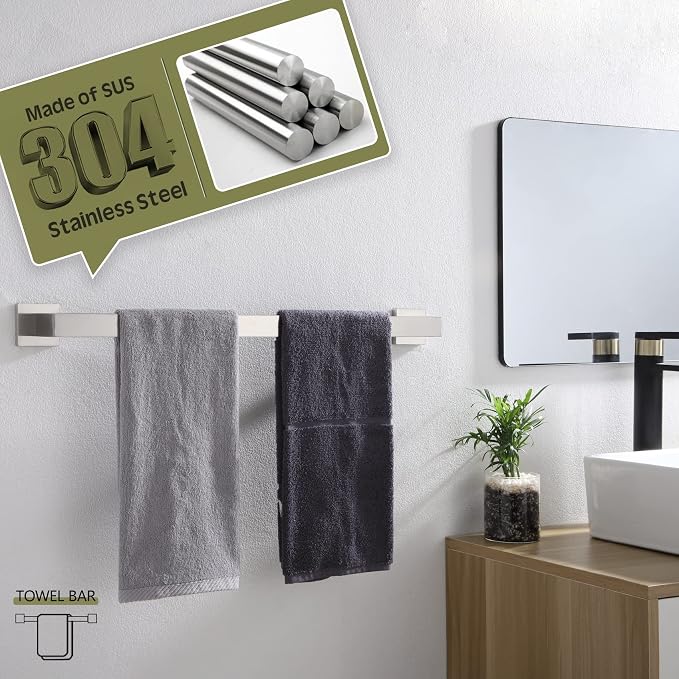 KOKOSIRI 24-Inch Single Towel Bar, Bathroom Kitchen Towel Holder, Wall Mounted - Image 7