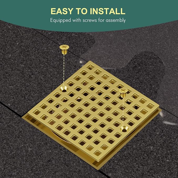3-7/8" Brushed Gold Shower Drain Cover - Image 5