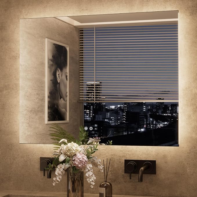 TETOTE 48 x 36 Inch LED Backlit Bathroom Mirror by TETOTE