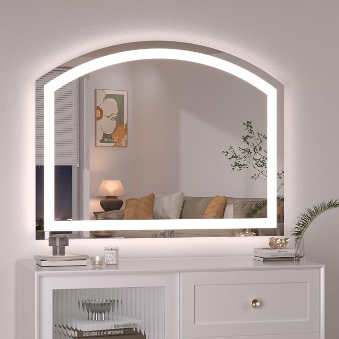 Hasipu 36" x 28" Arch LED Bathroom Mirror, Frontlit Wall-Mounted Vanity Mirror - Image 8