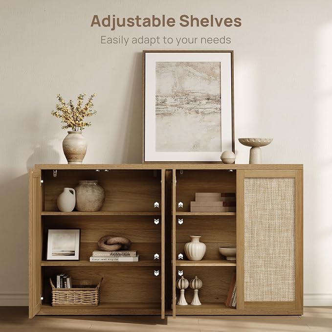 SICOTAS Rattan Sideboard Storage Cabinet - Image 5