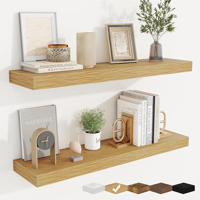 fuqing Floating Shelves for Wall, Wall Mounted Wood Floating Shelf by Fuqing
