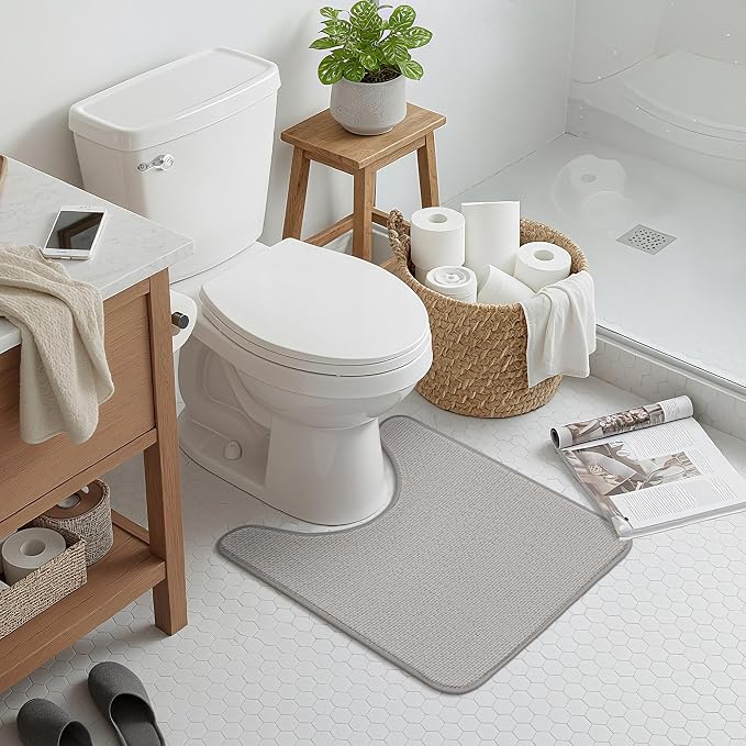 GRANNY SAYS Grey Bathroom Rugs, Soft Chenille Bathroom Mat, Absorbent Bath Mats - Image 6