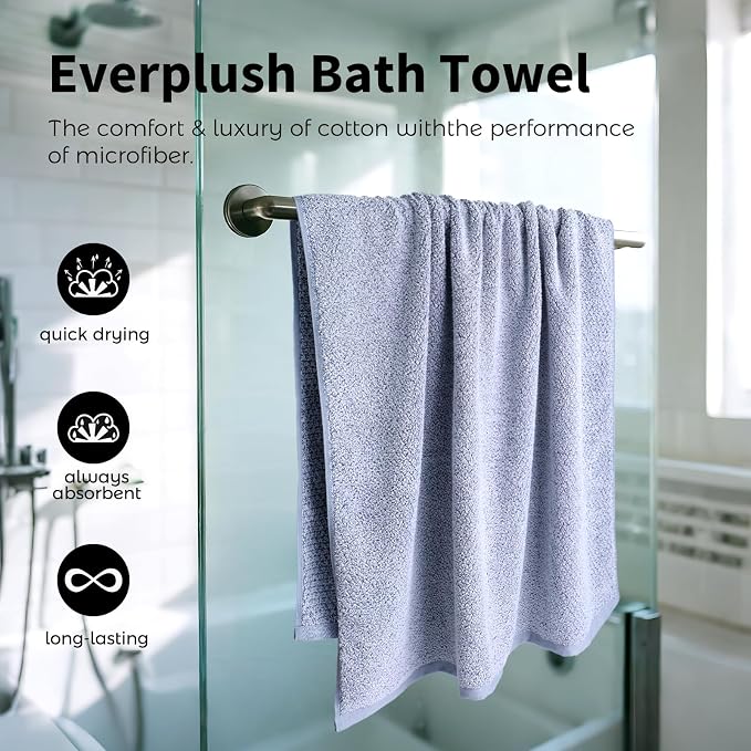 Everplush Diamond Collection Oversized Bath Towel – 1 Pieces, Super Soft & - Image 3