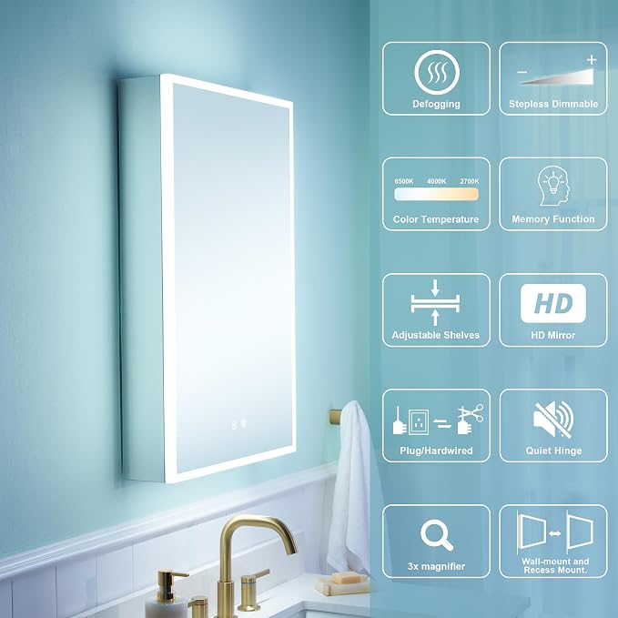 WELLFOR 20" X 30" Medicine Cabinet - Image 5