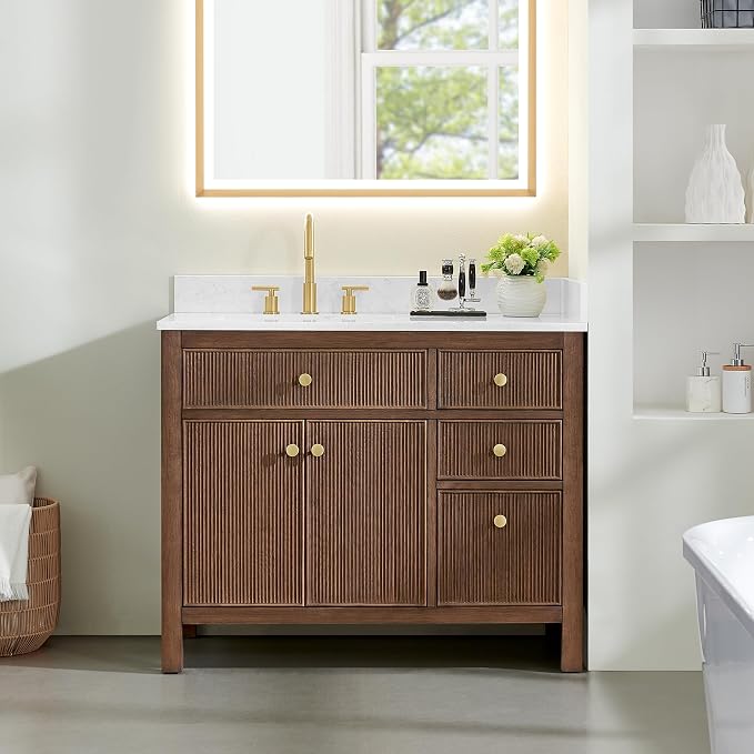 ALTAIR 42 Bathroom Vanity with Sink Mordern Pedestal Single Vanities Large by ALTAIR