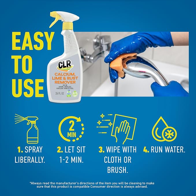 CLR Brands Calcium, Lime & Rust Remover, 26 oz. Spray Bottle, 2 Pack, Blasts - Image 6