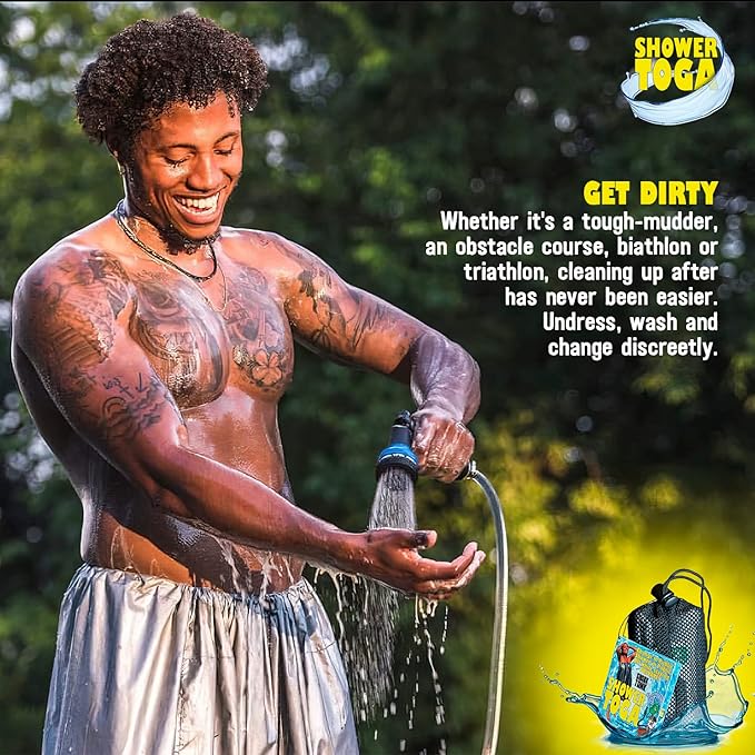 Shower Toga - Wearable Shower Garment, Privacy RV & Camping Shower, Surf Poncho - Image 5