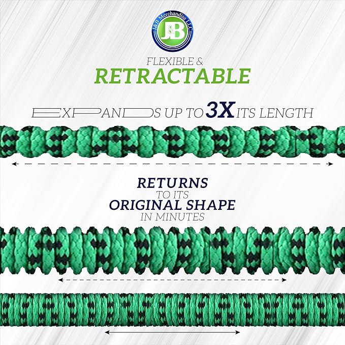J&B XpandaHose 50ft Expandable Garden Hose – Ultra-Strong 3750D, 4-Layer Latex - Image 4