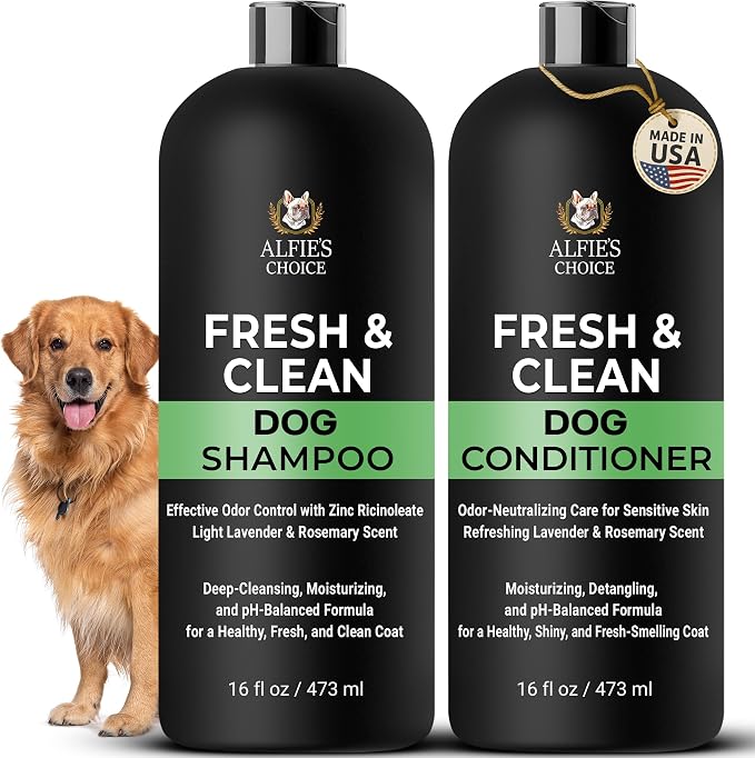 ALFIE'S CHOICE Fresh & Clean Dog Shampoo and Conditioner Set | 16 fl oz Each | by AlfiesChoice