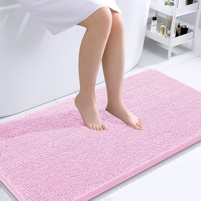 OLANLY Bathroom Rugs 44x24, Extra Soft Absorbent Chenille Bath Rugs, Rubber by OLANLY