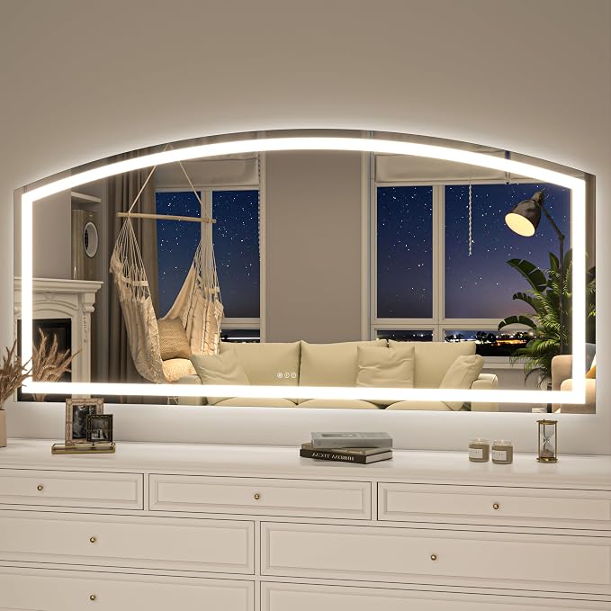 Hasipu 77" x 36" Arch LED Bathroom Mirror, Frontlit Wall-Mounted Vanity Mirror - Image 8