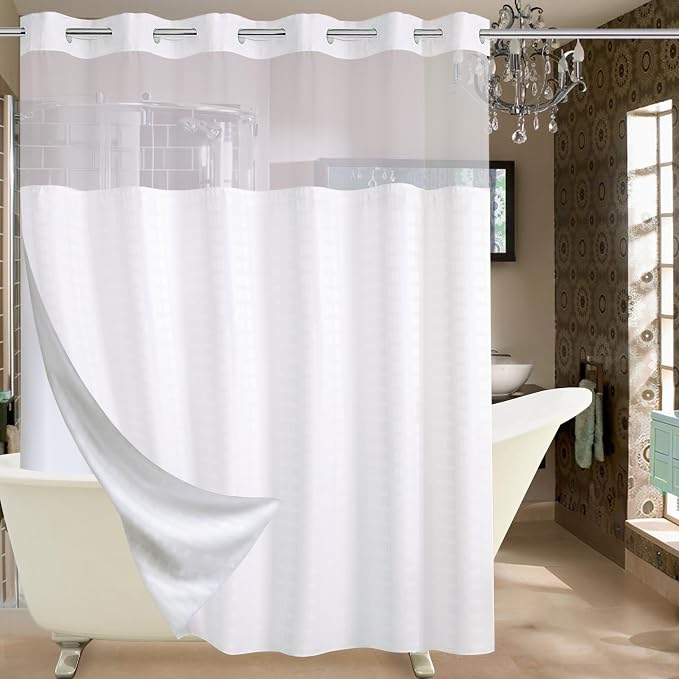 Conbo Mio Extra Wide No Hook Shower Curtain by ConboMio