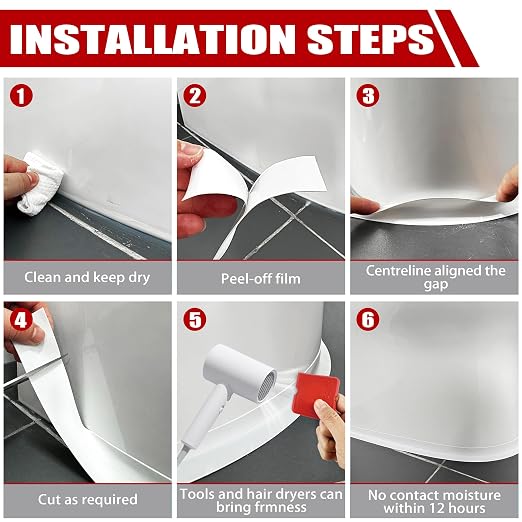 Caulk Strip Tape for Bath Kitchen, Used for Kitchen Sink Toilet Bathroom - Image 5