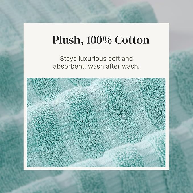Modern Threads Organic Vines 6-Piece 100% Cotton Towel Set – Yarn Dyed Jacquard - Image 5