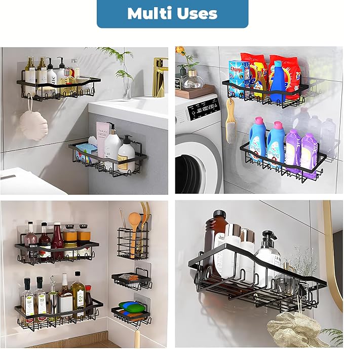 Fab Glass and Mirror 5-Pack Shower Caddy, Bathroom Caddy - Image 3