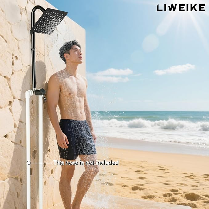 LIWEIKE Outdoor Shower Kit, All Mental Matte Black Outdoor Shower Fixtures - Image 6