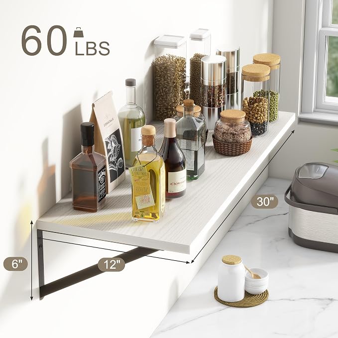 12 Inch Deep Floating Shelves, 30W x 12D Wall Shelves - Image 3