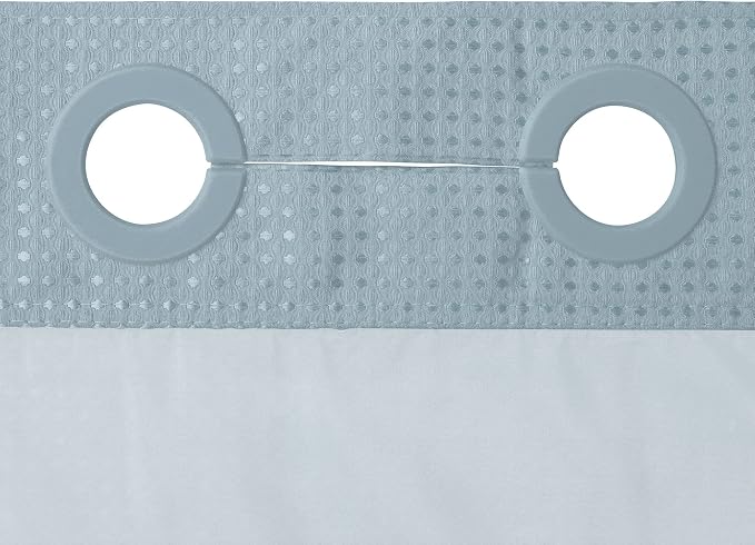 River Dream Heavyweight No Hooks Required Dotted Waffle Weave Shower Curtain - Image 5