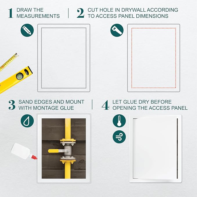 10" x 13" White Plastic Access Panel. Service Shaft Door Panel. Plumbing - Image 3