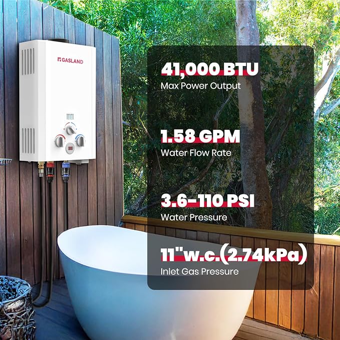 GASLAND BE158 Propane Portable Hot Water Heater | 1.58 GPM, 000 BTU | Outdoor - Image 4