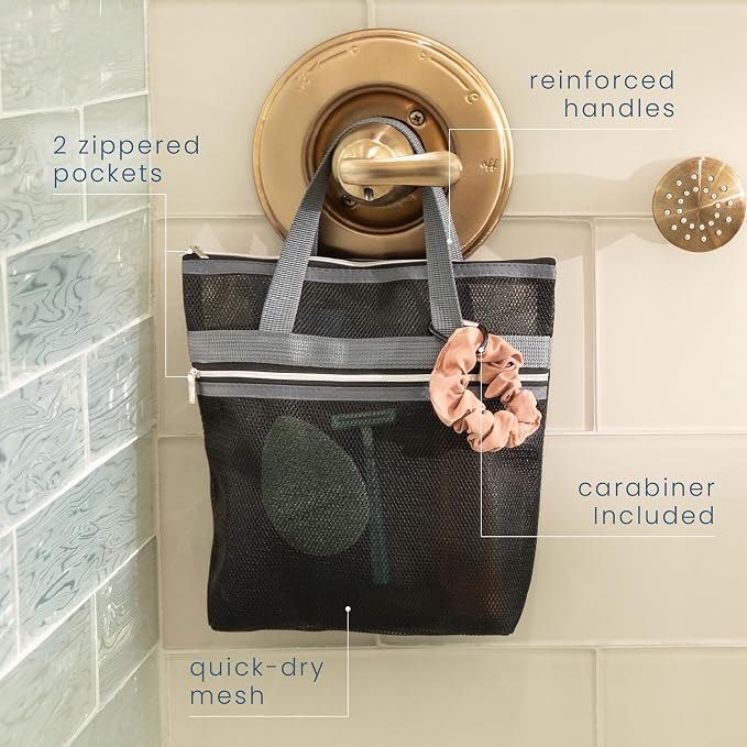 S&T INC. Mesh Shower Caddy, Shower Bag - Image 2